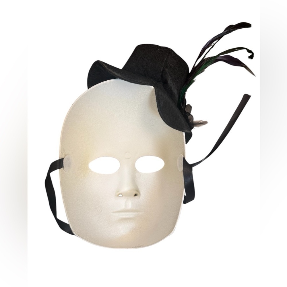 MARDI GRAS Day of the Dead Full Face Mask Top Hat Colorful Tie Back Adult - Picture 6 of 9